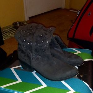 BLACK&GREY COWGIRL BOOTS